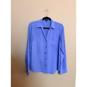 The Limited Button Down Blouse Women's Blue Long Sleeve Collared Top S NWOT
